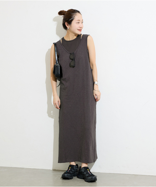 JOURNAL STANDARD(ジャーナルスタンダード)の「《追加》マルチマッチ スラブリブ タンクトップ(タンクトップ・レディース・ブラウン/ライトブルー/ブラックミックス・FREE)」の4枚目の写真