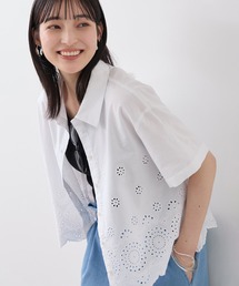 カットワークハーフスリーブシャツ
