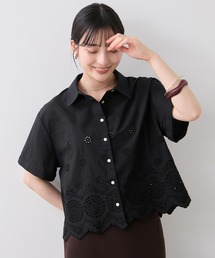 カットワークハーフスリーブシャツ