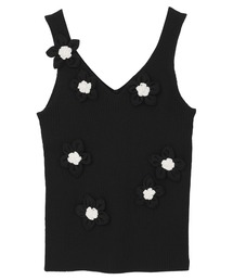 CLANE/クラネ】FLOWER MOTIF CAMI KNIT TOPS/フラワーモチーフキャミ