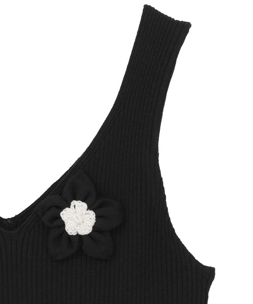 CLANE(クラネ)の「【CLANE】FLOWER MOTIF CAMI KNIT TOPS フラワータンクトップ/クラネ(ニット/セーター・レディース・アイボリー/ブラウン/ブラック・1)」の11枚目の写真