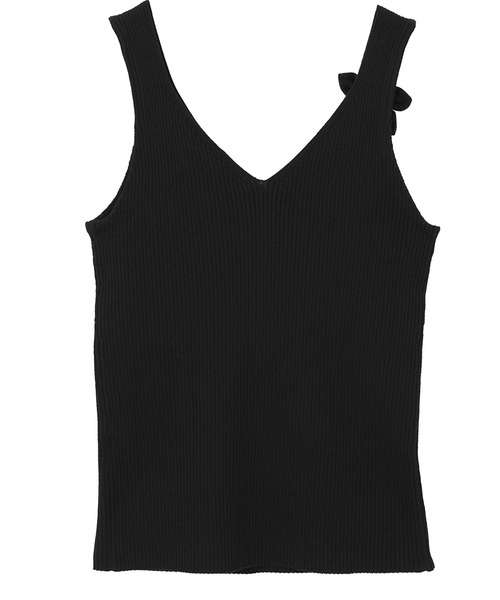 CLANE(クラネ)の「【CLANE】FLOWER MOTIF CAMI KNIT TOPS フラワータンクトップ/クラネ(ニット/セーター・レディース・アイボリー/ブラウン/ブラック・1)」の9枚目の写真