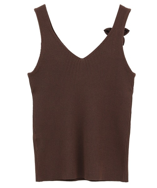CLANE(クラネ)の「【CLANE】FLOWER MOTIF CAMI KNIT TOPS フラワータンクトップ/クラネ(ニット/セーター・レディース・アイボリー/ブラウン/ブラック・1)」の15枚目の写真