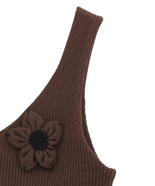 CLANE(クラネ)の「【CLANE】FLOWER MOTIF CAMI KNIT TOPS フラワータンクトップ/クラネ(ニット/セーター・レディース・アイボリー/ブラウン/ブラック・1)」の17枚目の写真