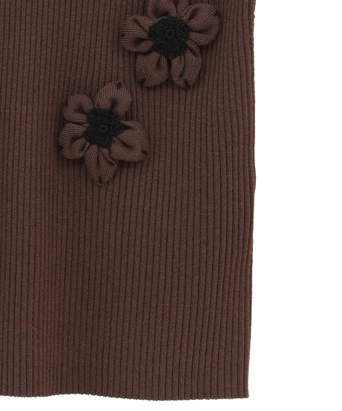 CLANE(クラネ)の「【CLANE】FLOWER MOTIF CAMI KNIT TOPS フラワータンクトップ/クラネ(ニット/セーター・レディース・アイボリー/ブラウン/ブラック・1)」の18枚目の写真