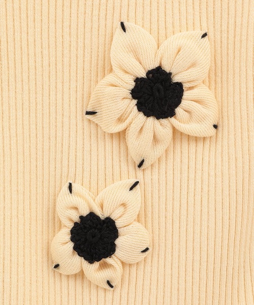 CLANE(クラネ)の「【CLANE】FLOWER MOTIF CAMI KNIT TOPS フラワータンクトップ/クラネ(ニット/セーター・レディース・アイボリー/ブラウン/ブラック・1)」の8枚目の写真