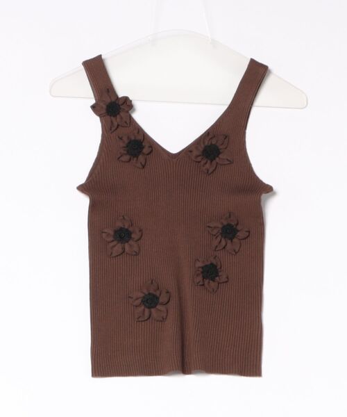 CLANE(クラネ)の「【CLANE】FLOWER MOTIF CAMI KNIT TOPS フラワータンクトップ/クラネ(ニット/セーター・レディース・アイボリー/ブラウン/ブラック・1)」の22枚目の写真