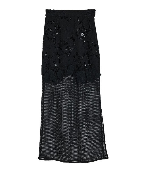 Ameri(アメリ)の「MEDI CUTWORK 3D LACE MOTIF LAYERED SKIRT(スカート・レディース・ブラック/ホワイト・MEDIUM/SMALL)」の14枚目の写真