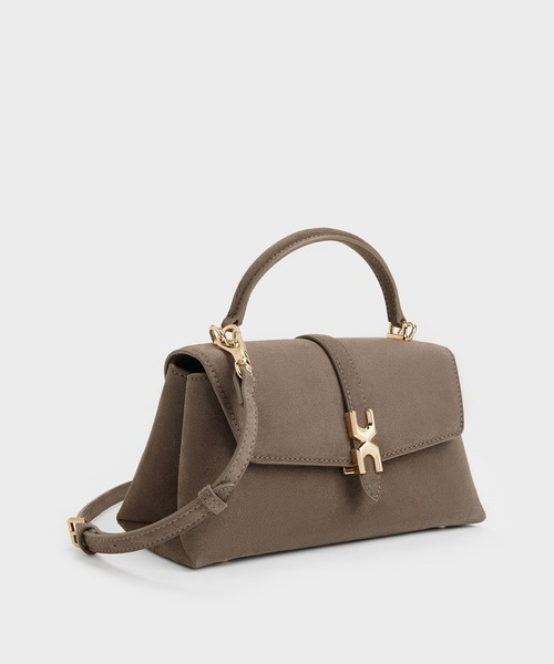 CHARLES & KEITH(チャールズ & キース)の「Adalyn アダリン トップハンドルバッグ(ハンドバッグ・レディース・レディッシュグレー・S)」の2枚目の写真