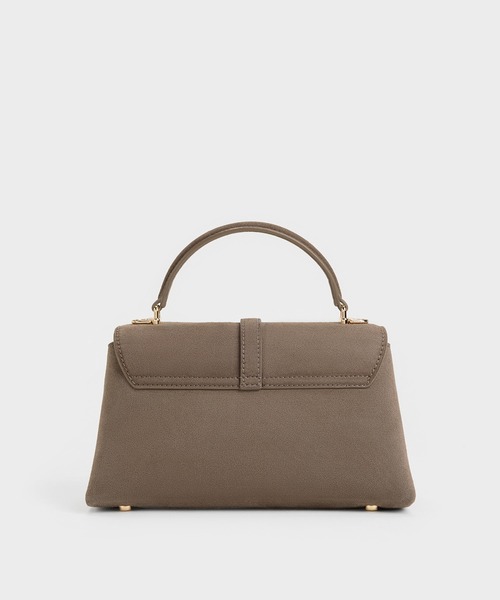 CHARLES & KEITH(チャールズ & キース)の「Adalyn アダリン トップハンドルバッグ(ハンドバッグ・レディース・レディッシュグレー・S)」の3枚目の写真