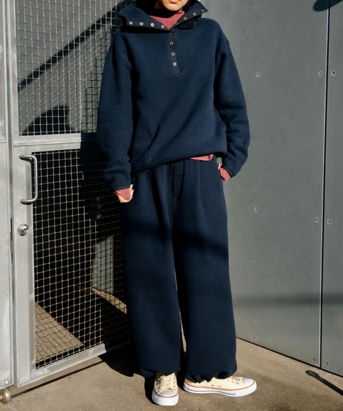 CAROUSE LAMBRA（ケラウズランブラ）の「2TAC WIDE PANTS（スウェットパンツ・レディース・ベージュ/ネイビー・FREE）」の12枚目の写真