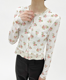【YUHAN WANG/ユハン ワン】rose print twinset blouse