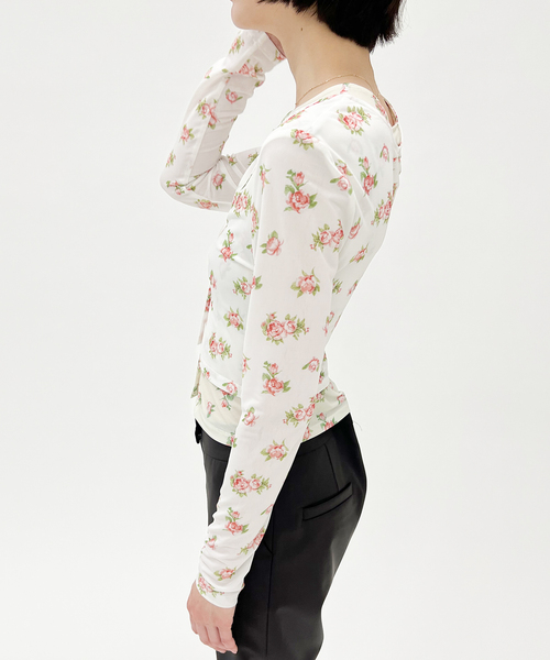 EDIT. FOR LULU（エディットフォールル）の「【YUHAN WANG/ユハン ワン】rose print twinset blouse（Tシャツ/カットソー・レディース・ホワイト・FREE）」の16枚目の写真