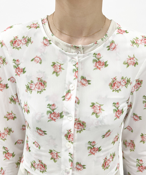 EDIT. FOR LULU（エディットフォールル）の「【YUHAN WANG/ユハン ワン】rose print twinset blouse（Tシャツ/カットソー・レディース・ホワイト・FREE）」の18枚目の写真