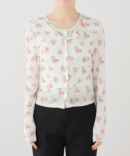 EDIT. FOR LULU（エディットフォールル）の「【YUHAN WANG/ユハン ワン】rose print twinset blouse（Tシャツ/カットソー・レディース・ホワイト・FREE）」の12枚目の写真