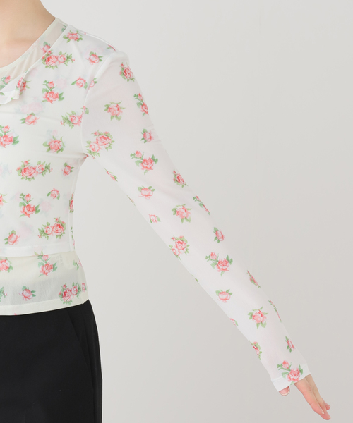 EDIT. FOR LULU（エディットフォールル）の「【YUHAN WANG/ユハン ワン】rose print twinset blouse（Tシャツ/カットソー・レディース・ホワイト・FREE）」の5枚目の写真