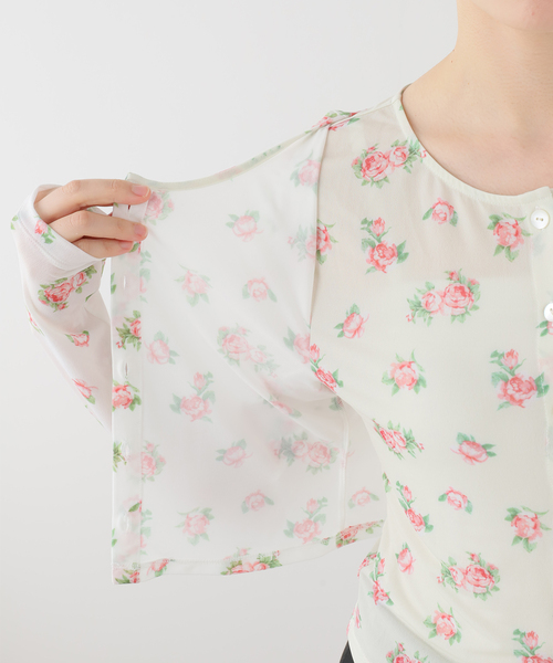 EDIT. FOR LULU（エディットフォールル）の「【YUHAN WANG/ユハン ワン】rose print twinset blouse（Tシャツ/カットソー・レディース・ホワイト・FREE）」の7枚目の写真