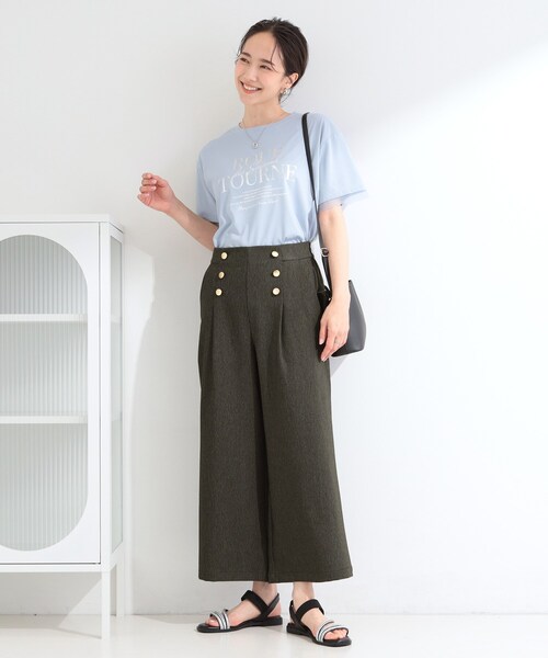 SHOO・LA・RUE(シューラルー)の「【S-LL/洗濯機可】金ボタンがアクセント デニム調ワイドパンツ(その他パンツ・レディース・ネイビー/ブラック/ブルー・04/03/02/01)」の20枚目の写真