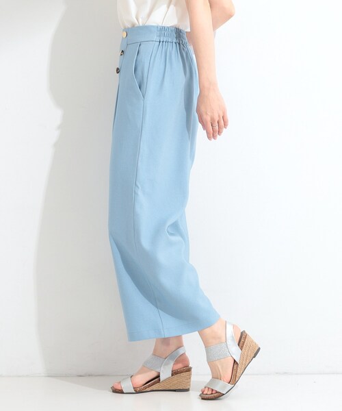 SHOO・LA・RUE(シューラルー)の「【S-LL/洗濯機可】金ボタンがアクセント デニム調ワイドパンツ(その他パンツ・レディース・ネイビー/ブラック/ブルー・04/03/02/01)」の17枚目の写真