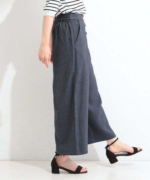 SHOO・LA・RUE(シューラルー)の「【S-LL/洗濯機可】金ボタンがアクセント デニム調ワイドパンツ(その他パンツ・レディース・ネイビー/ブラック/ブルー・04/03/02/01)」の13枚目の写真