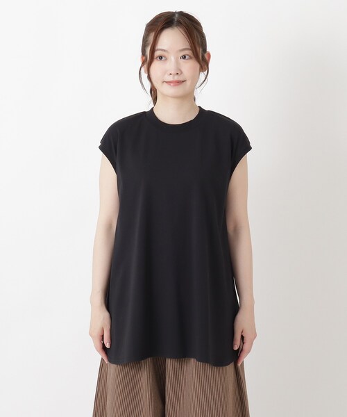 one'sterrace(ワンズテラス)の「【ひんやり】接触冷感 フレンチスリーブフレアプルオーバー(Tシャツ/カットソー・レディース・アイボリー系8/ブラック系8/ブルー系その他7・02)」の16枚目の写真