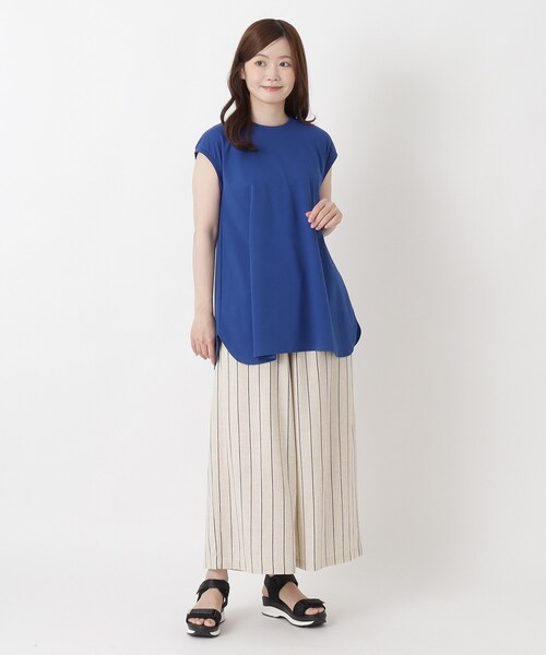 one'sterrace(ワンズテラス)の「【ひんやり】接触冷感 フレンチスリーブフレアプルオーバー(Tシャツ/カットソー・レディース・アイボリー系8/ブラック系8/ブルー系その他7・02)」の13枚目の写真
