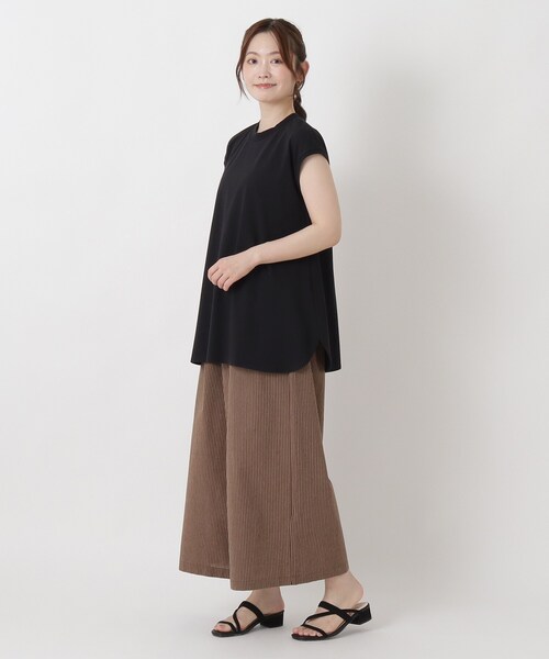 one'sterrace(ワンズテラス)の「【ひんやり】接触冷感 フレンチスリーブフレアプルオーバー(Tシャツ/カットソー・レディース・アイボリー系8/ブラック系8/ブルー系その他7・02)」の15枚目の写真