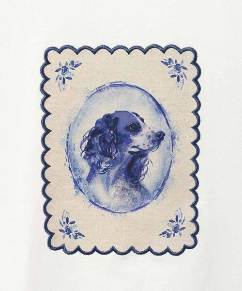 Bleu Bleuet（ブルーブルーエ）の「le petaleヴィンテージdogTシャツ（Tシャツ/カットソー・レディース・ホワイト系その他/ホワイト系その他2/グレー系その他2/グレー系その他・FREE）」の7枚目の写真