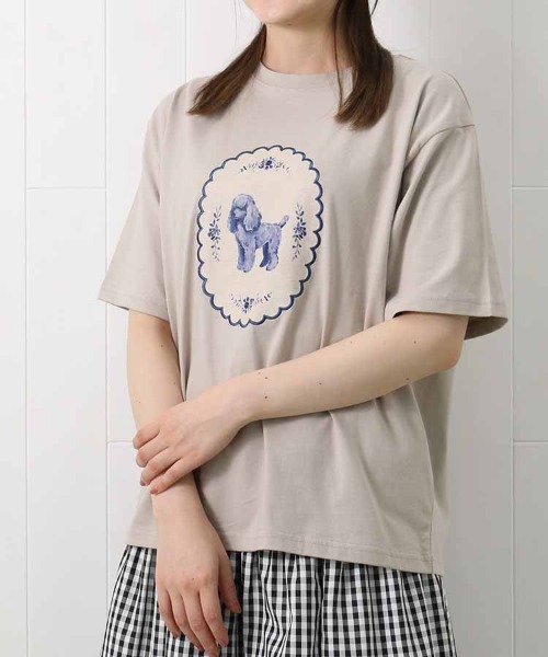 Bleu Bleuet（ブルーブルーエ）の「le petaleヴィンテージdogTシャツ（Tシャツ/カットソー・レディース・ホワイト系その他/ホワイト系その他2/グレー系その他2/グレー系その他・FREE）」の19枚目の写真