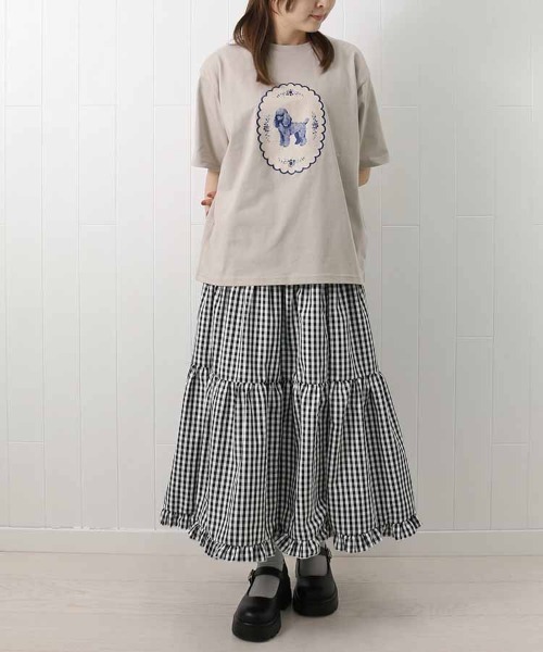 Bleu Bleuet（ブルーブルーエ）の「le petaleヴィンテージdogTシャツ（Tシャツ/カットソー・レディース・ホワイト系その他/ホワイト系その他2/グレー系その他2/グレー系その他・FREE）」の11枚目の写真