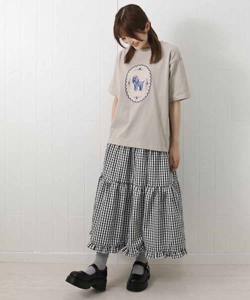 Bleu Bleuet（ブルーブルーエ）の「le petaleヴィンテージdogTシャツ（Tシャツ/カットソー・レディース・ホワイト系その他/ホワイト系その他2/グレー系その他2/グレー系その他・FREE）」の10枚目の写真