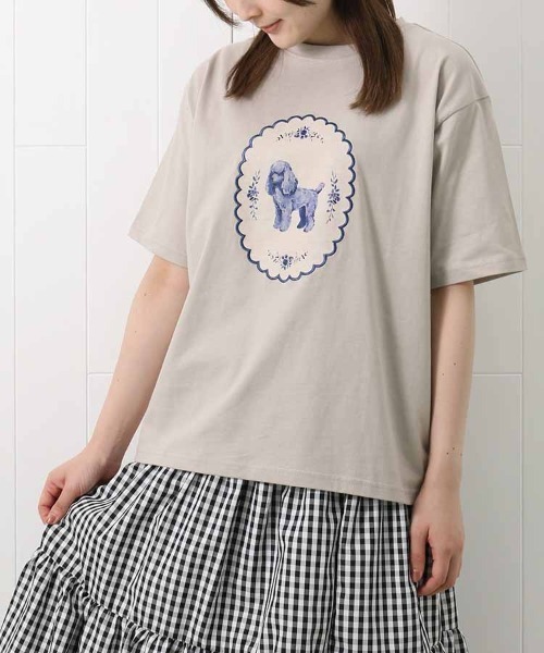 Bleu Bleuet（ブルーブルーエ）の「le petaleヴィンテージdogTシャツ（Tシャツ/カットソー・レディース・ホワイト系その他/ホワイト系その他2/グレー系その他2/グレー系その他・FREE）」の17枚目の写真