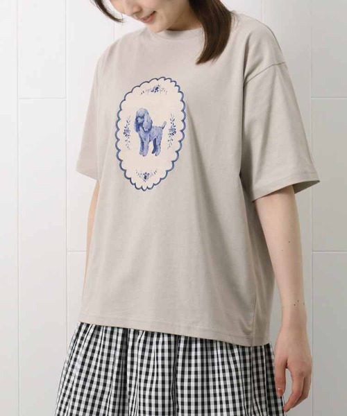 Bleu Bleuet（ブルーブルーエ）の「le petaleヴィンテージdogTシャツ（Tシャツ/カットソー・レディース・ホワイト系その他/ホワイト系その他2/グレー系その他2/グレー系その他・FREE）」の14枚目の写真