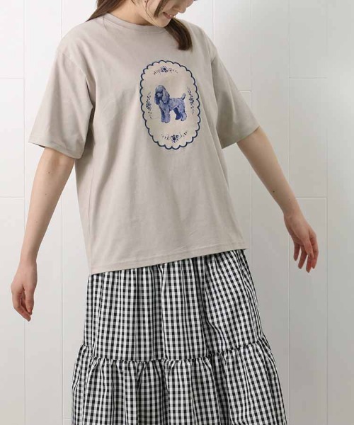 Bleu Bleuet（ブルーブルーエ）の「le petaleヴィンテージdogTシャツ（Tシャツ/カットソー・レディース・ホワイト系その他/ホワイト系その他2/グレー系その他2/グレー系その他・FREE）」の13枚目の写真