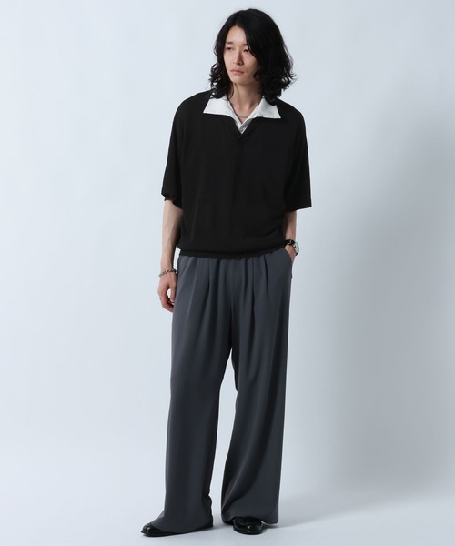 RAGEBLUE（レイジブルー）の「DOCKING SKIPPER KNIT POLO SHIRTS/ドッキンクスキッパーニットポロシャツ（ポロシャツ・メンズ・ブラック/グレー・MEDIUM/LARGE）」の6枚目の写真