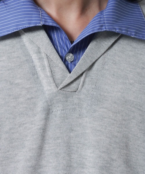 RAGEBLUE（レイジブルー）の「DOCKING SKIPPER KNIT POLO SHIRTS/ドッキンクスキッパーニットポロシャツ（ポロシャツ・メンズ・ブラック/グレー・MEDIUM/LARGE）」の22枚目の写真