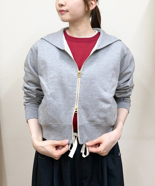 ORCIVAL(オーシバル)の「ORCIVAL/オーシバル フレンチテリージップセーラー FRENCH TERRY ZIP SAILOR OR-C0428 FWZ(パーカー・レディース・ヘザーグレー/ダークネイビー・2)」の1枚目の写真