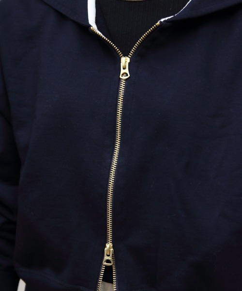 ORCIVAL(オーシバル)の「ORCIVAL/オーシバル フレンチテリージップセーラー FRENCH TERRY ZIP SAILOR OR-C0428 FWZ(パーカー・レディース・ヘザーグレー/ダークネイビー・2)」の3枚目の写真