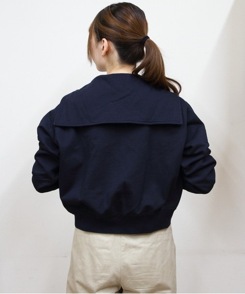 ORCIVAL(オーシバル)の「ORCIVAL/オーシバル フレンチテリージップセーラー FRENCH TERRY ZIP SAILOR OR-C0428 FWZ(パーカー・レディース・ヘザーグレー/ダークネイビー・2)」の6枚目の写真