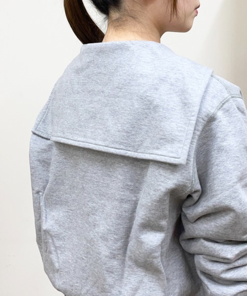 ORCIVAL(オーシバル)の「ORCIVAL/オーシバル フレンチテリージップセーラー FRENCH TERRY ZIP SAILOR OR-C0428 FWZ(パーカー・レディース・ヘザーグレー/ダークネイビー・2)」の9枚目の写真
