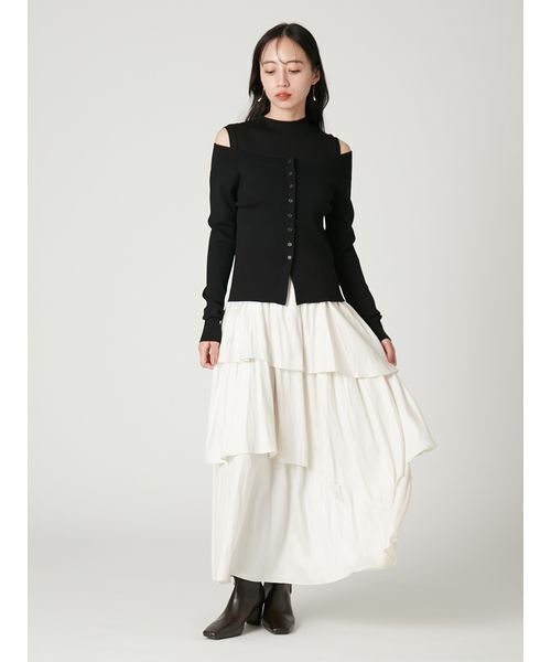 FRAY I.D(フレイアイディー)の「【00サイズあり】ティアードドッキングニットワンピース(ワンピース・レディース・モカ/バーガンディー/ブラック・00/1/0)」の19枚目の写真