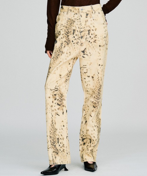 PRANK PROJECT(プランクプロジェクト)の「【2026Autumn Pre-Order】ラミネートパターンパンツ / Laminate Pattern Pants(その他パンツ・レディース・ライトイエロー/ボルドー・38/36)」の1枚目の写真