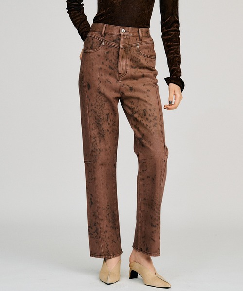 PRANK PROJECT(プランクプロジェクト)の「【2026Autumn Pre-Order】ラミネートパターンパンツ / Laminate Pattern Pants(その他パンツ・レディース・ライトイエロー/ボルドー・38/36)」の14枚目の写真