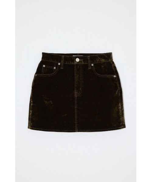 MOUSSY(マウジー)の「【26年AW新作】【セットアップ対応】VELVET ミニスカート(デニムスカート・レディース・ボルドー/カーキ/ブラウン/ブラック・2/1)」の3枚目の写真