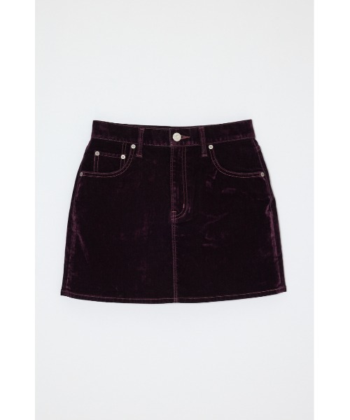 MOUSSY(マウジー)の「【26年AW新作】【セットアップ対応】VELVET ミニスカート(デニムスカート・レディース・ボルドー/カーキ/ブラウン/ブラック・2/1)」の6枚目の写真