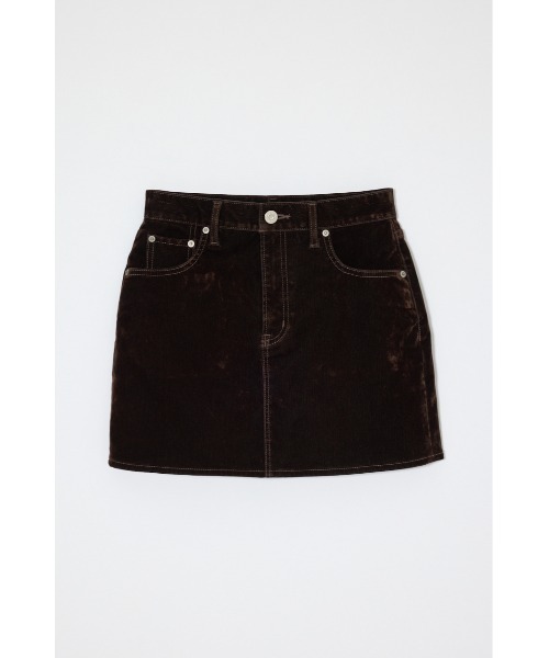 MOUSSY(マウジー)の「【26年AW新作】【セットアップ対応】VELVET ミニスカート(デニムスカート・レディース・ボルドー/カーキ/ブラウン/ブラック・2/1)」の7枚目の写真