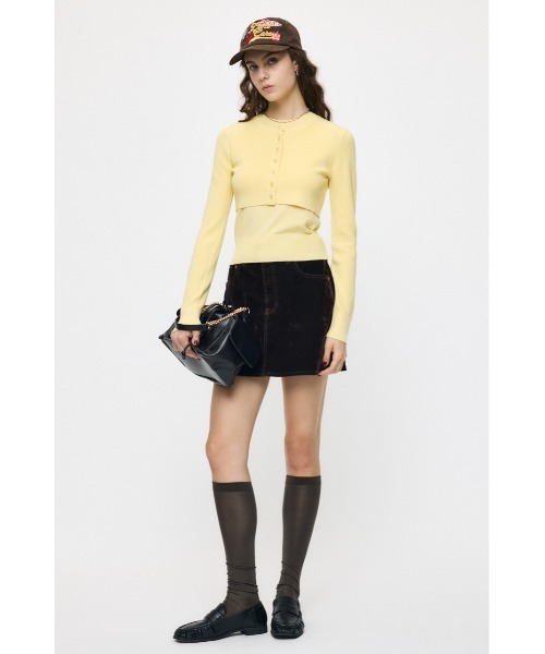 MOUSSY（マウジー）の「【26年AW新作】【セットアップ対応】VELVET ミニスカート（デニムスカート・レディース・ボルドー/カーキ/ブラウン/ブラック・2/1）」の10枚目の写真