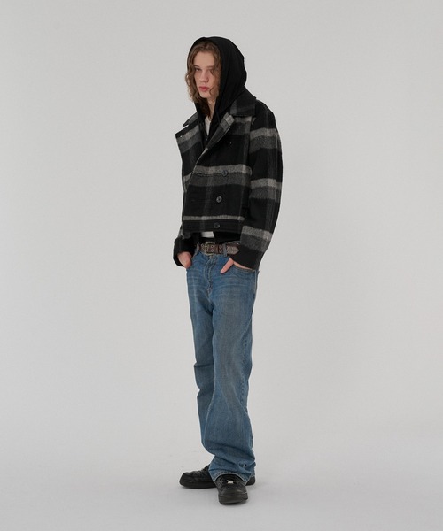WISH FOR EVER（ウィッシュフォーエバー）の「NAPOLEON DESIGN SHORT PEACOAT/ナポレオンデザインショートピーコート（ピーコート・メンズ・ブラウン/ブラック/チェック・X-SMALL/LARGE/MEDIUM/SMALL）」の12枚目の写真