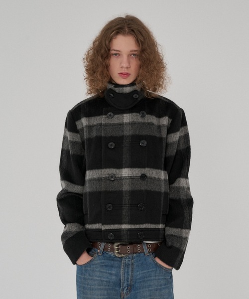 WISH FOR EVER（ウィッシュフォーエバー）の「NAPOLEON DESIGN SHORT PEACOAT/ナポレオンデザインショートピーコート（ピーコート・メンズ・ブラウン/ブラック/チェック・X-SMALL/LARGE/MEDIUM/SMALL）」の10枚目の写真