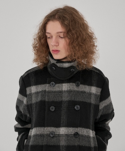 WISH FOR EVER（ウィッシュフォーエバー）の「NAPOLEON DESIGN SHORT PEACOAT/ナポレオンデザインショートピーコート（ピーコート・メンズ・ブラウン/ブラック/チェック・X-SMALL/LARGE/MEDIUM/SMALL）」の11枚目の写真
